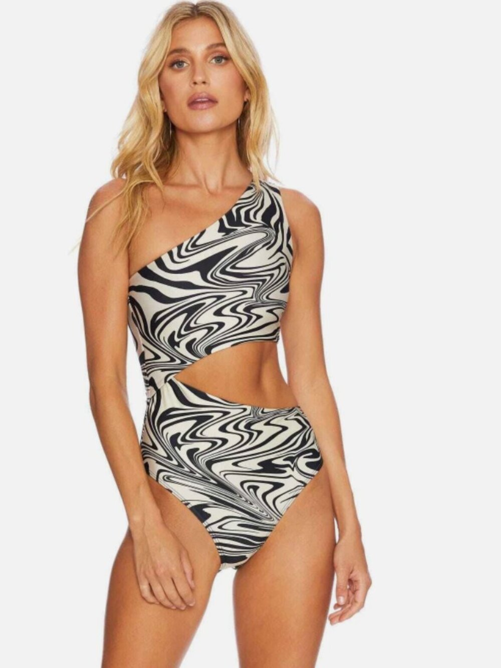 New! Beach Riot Psychedelic Swirl Black Celine One Piece Swimsuit 38742 - Picture 2 of 9